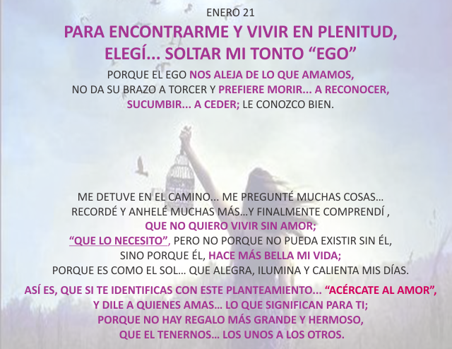 Para encontrarme y vivir en plenitud, elegí... soltar mi tonto ego